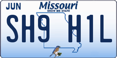 MO license plate SH9H1L