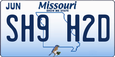 MO license plate SH9H2D