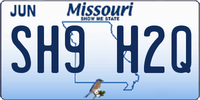 MO license plate SH9H2Q