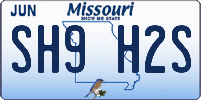 MO license plate SH9H2S