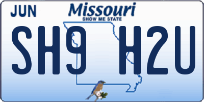 MO license plate SH9H2U