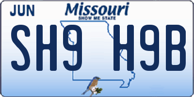 MO license plate SH9H9B