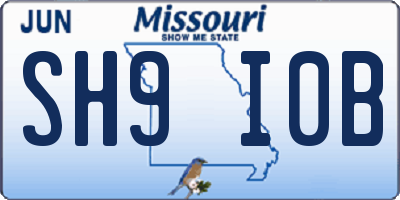 MO license plate SH9I0B