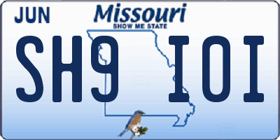 MO license plate SH9I0I