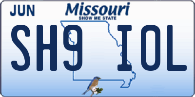 MO license plate SH9I0L