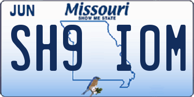 MO license plate SH9I0M