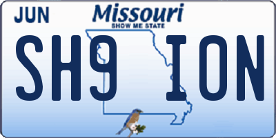 MO license plate SH9I0N