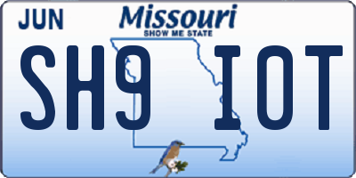 MO license plate SH9I0T