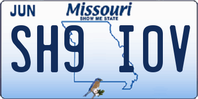 MO license plate SH9I0V