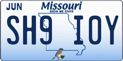 MO license plate SH9I0Y
