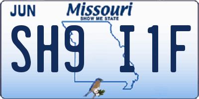MO license plate SH9I1F