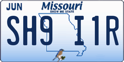 MO license plate SH9I1R