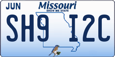 MO license plate SH9I2C