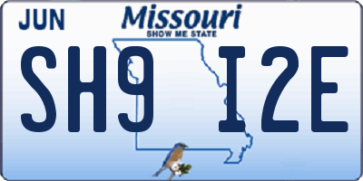 MO license plate SH9I2E