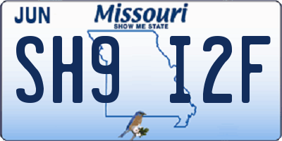 MO license plate SH9I2F