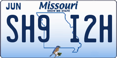 MO license plate SH9I2H
