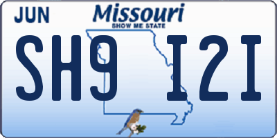 MO license plate SH9I2I