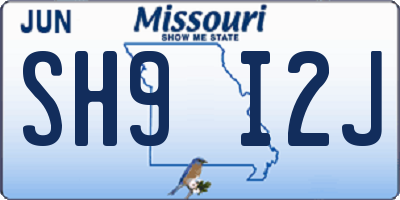 MO license plate SH9I2J