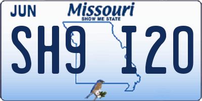 MO license plate SH9I2O