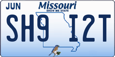 MO license plate SH9I2T