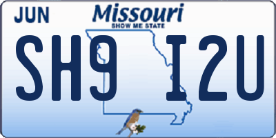 MO license plate SH9I2U