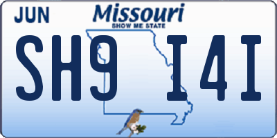MO license plate SH9I4I