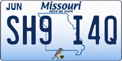MO license plate SH9I4Q