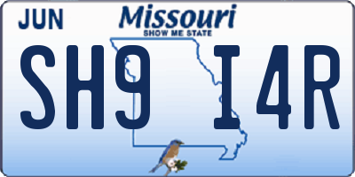 MO license plate SH9I4R