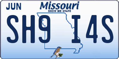 MO license plate SH9I4S