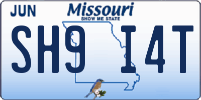 MO license plate SH9I4T