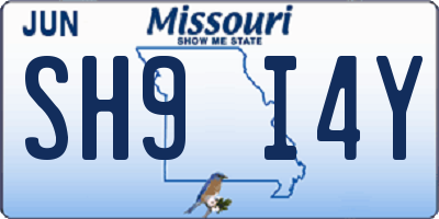 MO license plate SH9I4Y