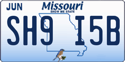 MO license plate SH9I5B