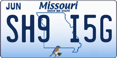 MO license plate SH9I5G