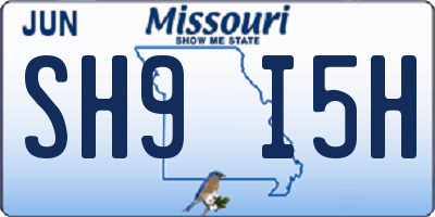 MO license plate SH9I5H