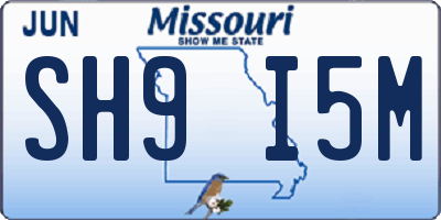 MO license plate SH9I5M