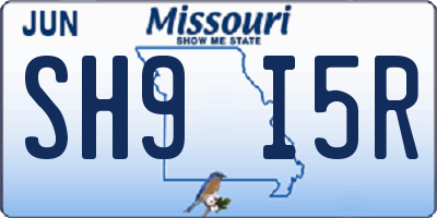 MO license plate SH9I5R
