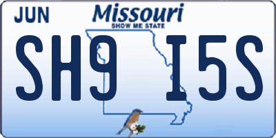 MO license plate SH9I5S