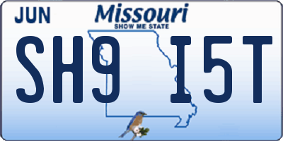 MO license plate SH9I5T