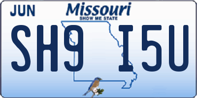 MO license plate SH9I5U
