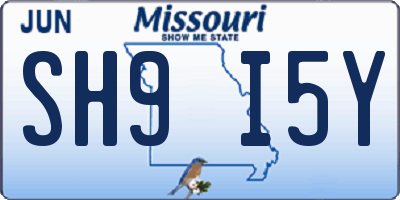 MO license plate SH9I5Y