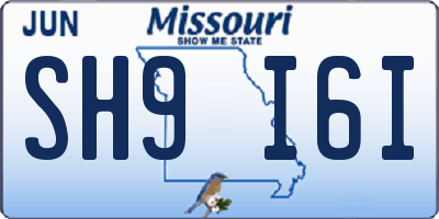 MO license plate SH9I6I