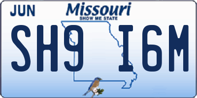 MO license plate SH9I6M