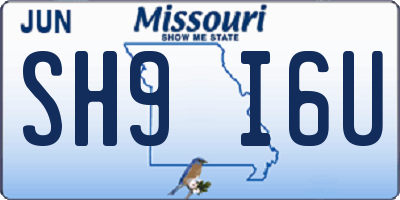 MO license plate SH9I6U