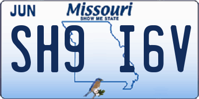 MO license plate SH9I6V
