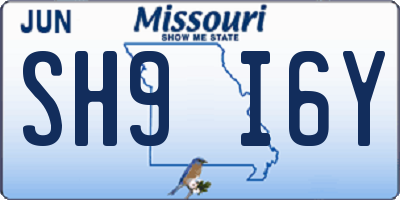 MO license plate SH9I6Y