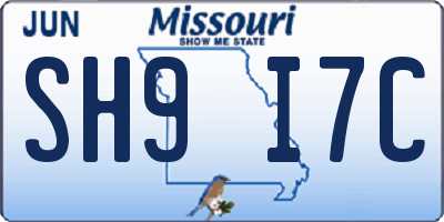 MO license plate SH9I7C