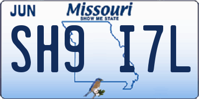 MO license plate SH9I7L