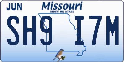 MO license plate SH9I7M