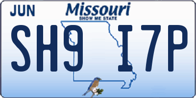 MO license plate SH9I7P