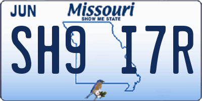 MO license plate SH9I7R